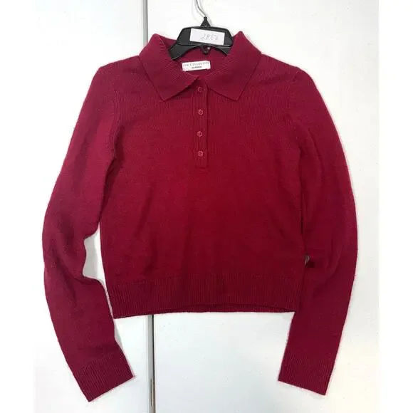 Naadam Cranberry Polo Sweater
Wool Cashmere bland Medium - Picture 2 of 6